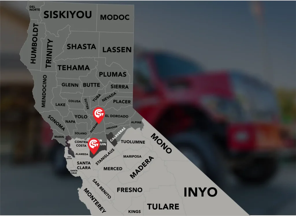 California state map showing territories and homebase assignments