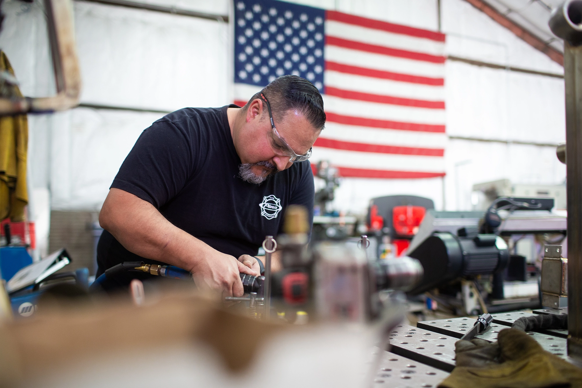 a technician performing a repair